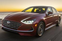 2022 Hyundai Sonata Hybrid in red.